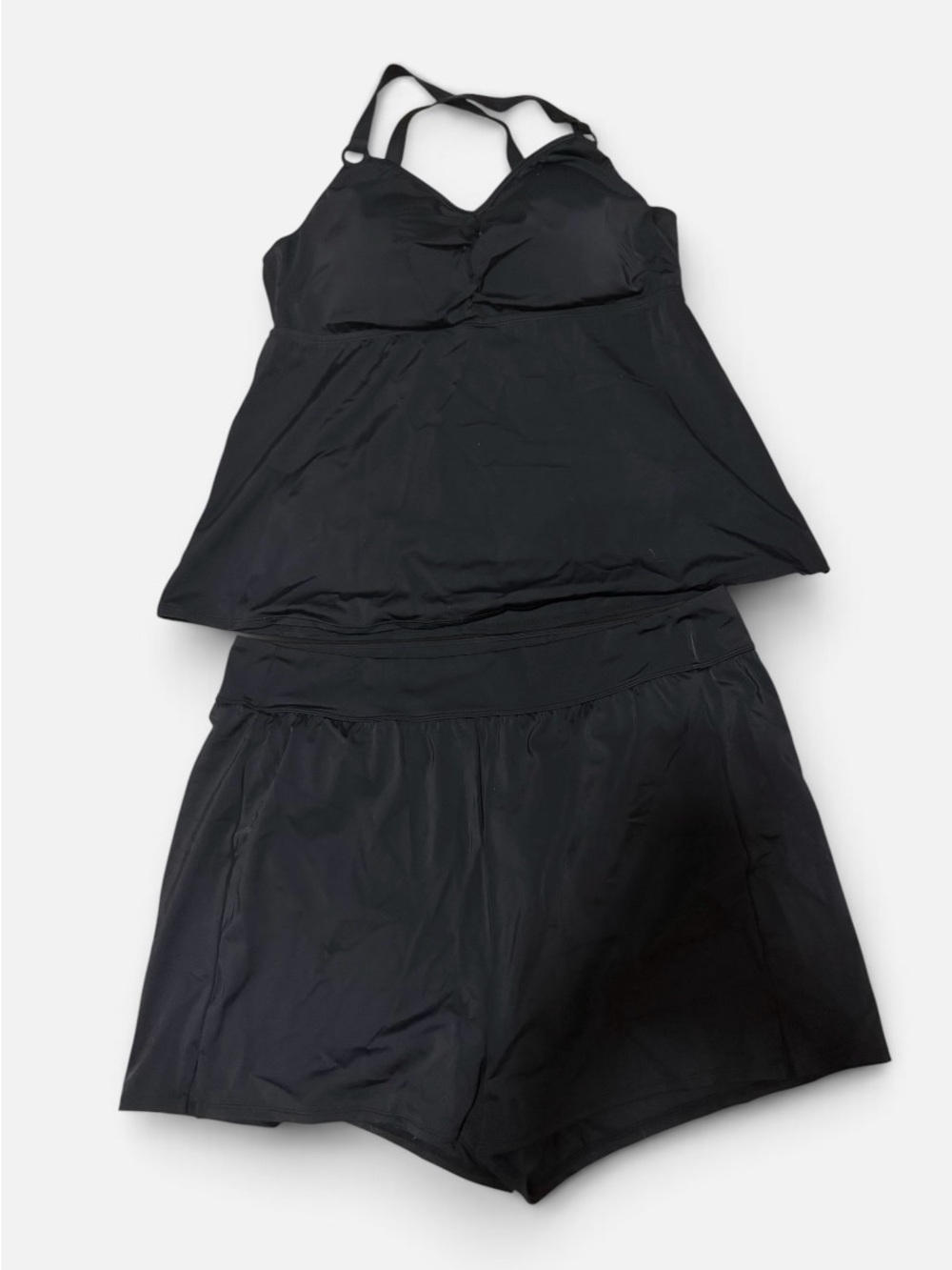 Black Women's Two-Piece Tankini Swim Set - Brand Unspecified